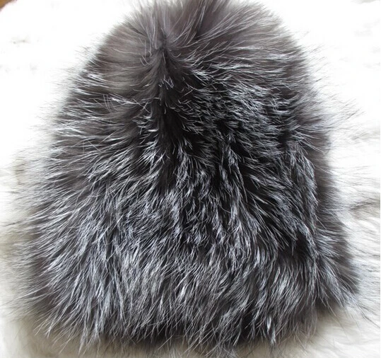 

Best New Natural Real Knitted Fox Fur Hats For Women Winter Silver Fox White Good Gift Retail Genuine Mink Fur Hat Wholesale