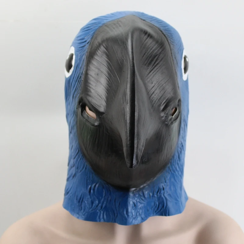 Латексная Маска GNHYLL с голубым попугаем реалистичный маскарадный костюм реквизит