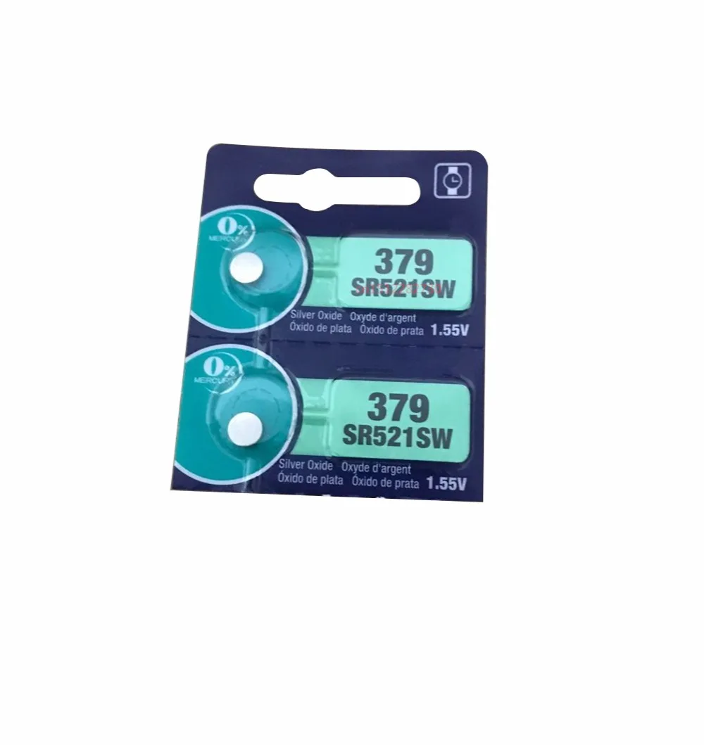 2 шт./лот розничная продажа новинка долговечная часовая батарейка 379 SR521SW D379 SR63 V379