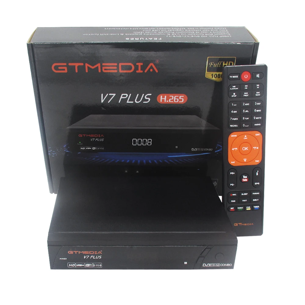 GTMEDIA V7 PLUS с бесплатным Cccam Clines для 1 год Испания Европа DVB-T2 DVB-S2 приемник H.265 спутниковый vs Freesat V7 V8