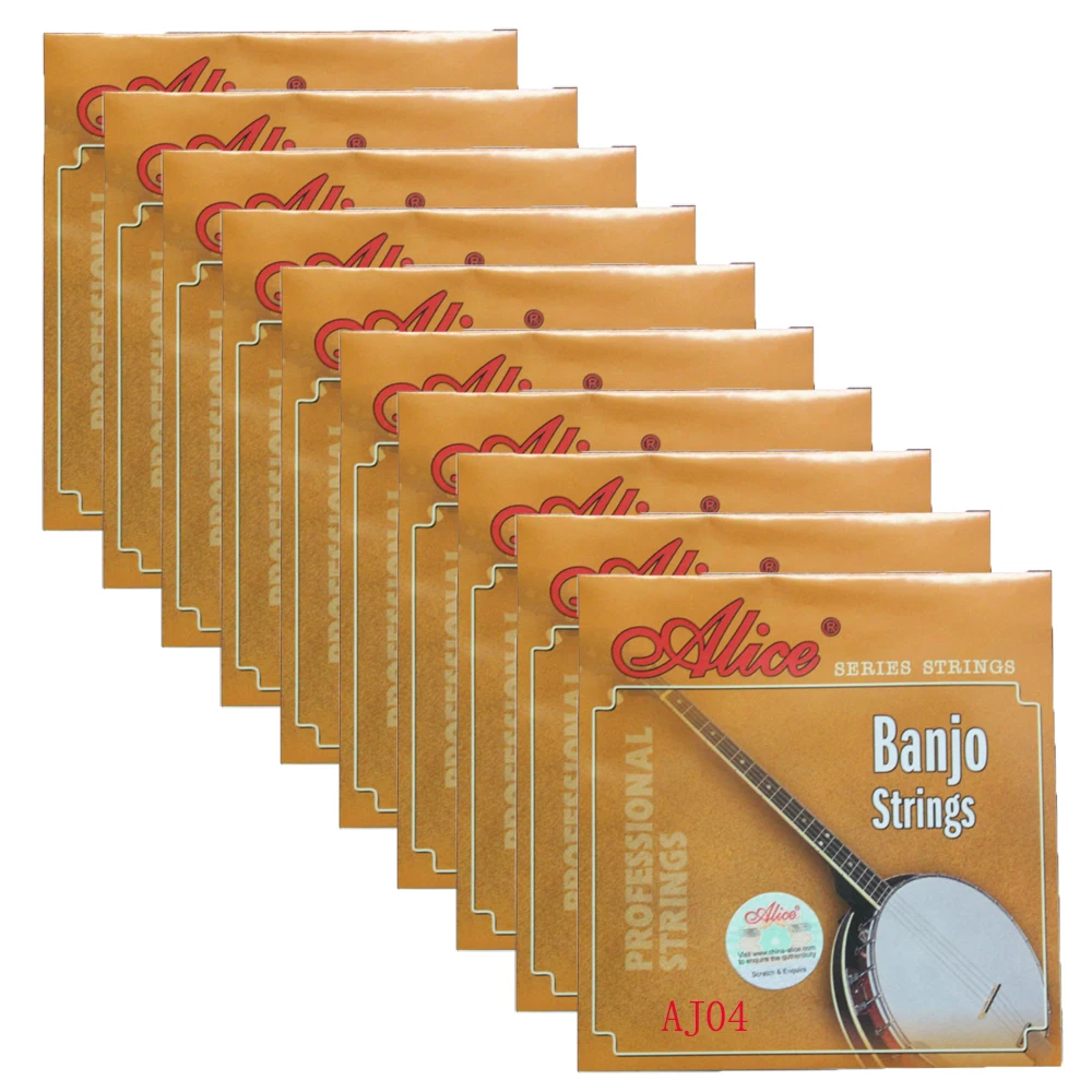 

10Sets Alice Banjo Strings Coated Copper Alloy Wound ADGC 4 Strings Set AJ04