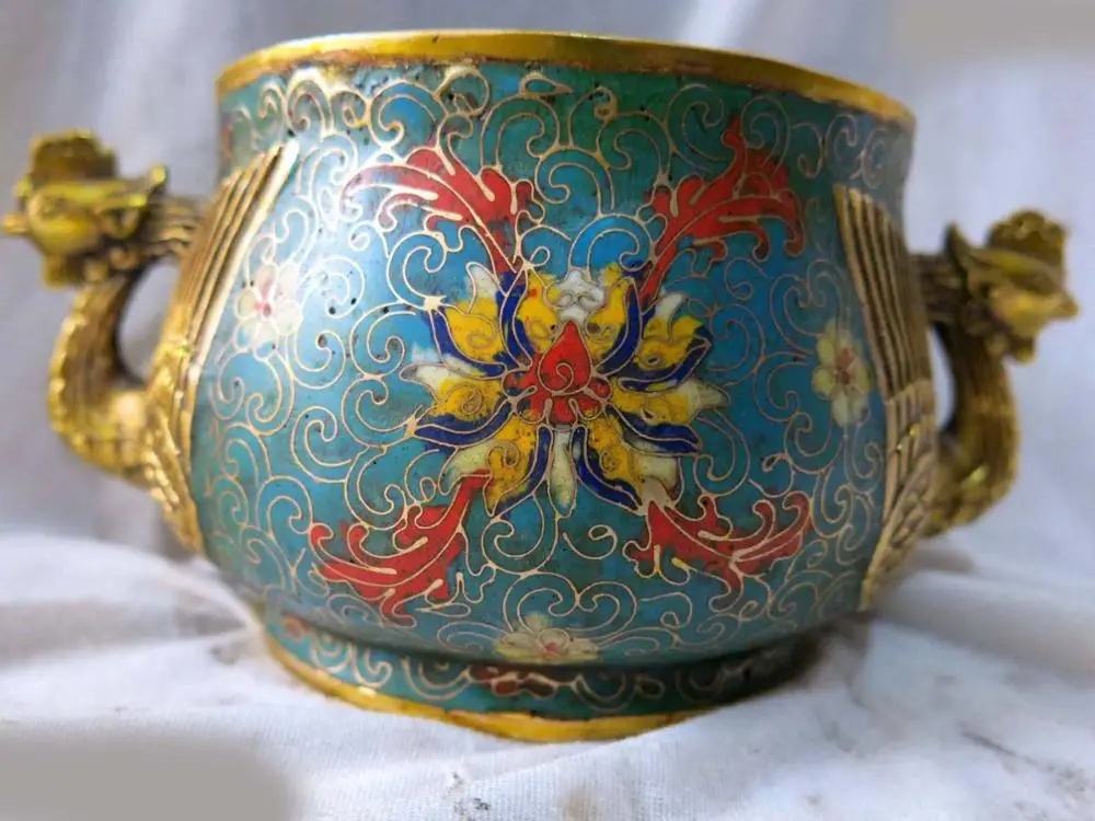 China bronze gold Cloisonne carved Beautiful phoenix figure Incense burner | Дом и сад