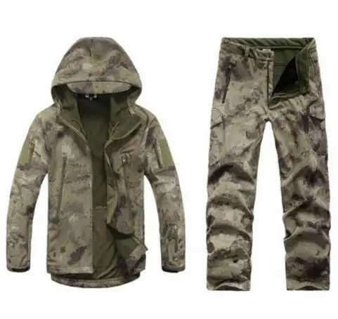 Зимняя Осенняя Водонепроницаемая флисовая куртка из кожи акулы комплект для