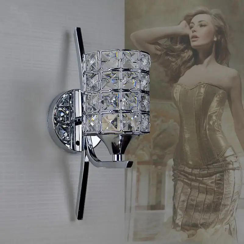 Современный хрустальный настенный светильник роскошный для ванной комнаты