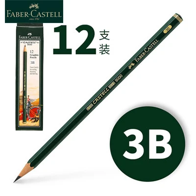 12PCS-3B Faber-Castell 9000 карандашей 12/16 шт набор школьных карандашей графитовый карандаш для рисования и ручка для эскизов набор - Цвет: 12PCS-3B