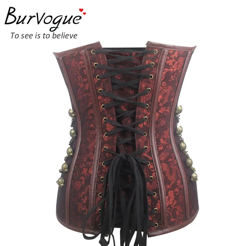 Корсет Burvogue в стиле стимпанк сексуальные корсеты и бюстье со стальными костями