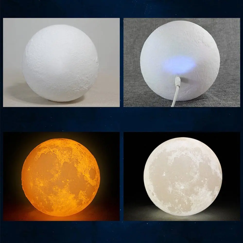 3D Moon Lamp with Touch Control Printing LED Night Light Two Color Adjustable Brightness&USB Recharge nightlight Home Dec | Освещение