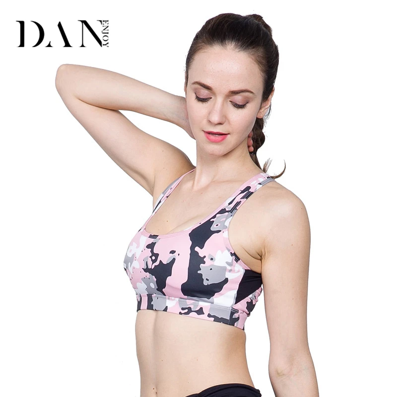 Danenjoy 2017 Chic Camo Спортивный Бюстгальтер Для женщин спортивные Нижнее Бельё для