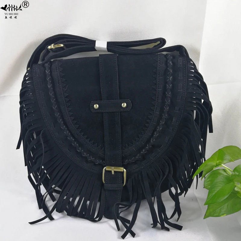 

Vintage Fringe Tassel Bags Women Shoulder Crossbody Bag Messenger Bags Faux Suede Boho Hippie Gypsy Bohemian Tribal Ibiza Style