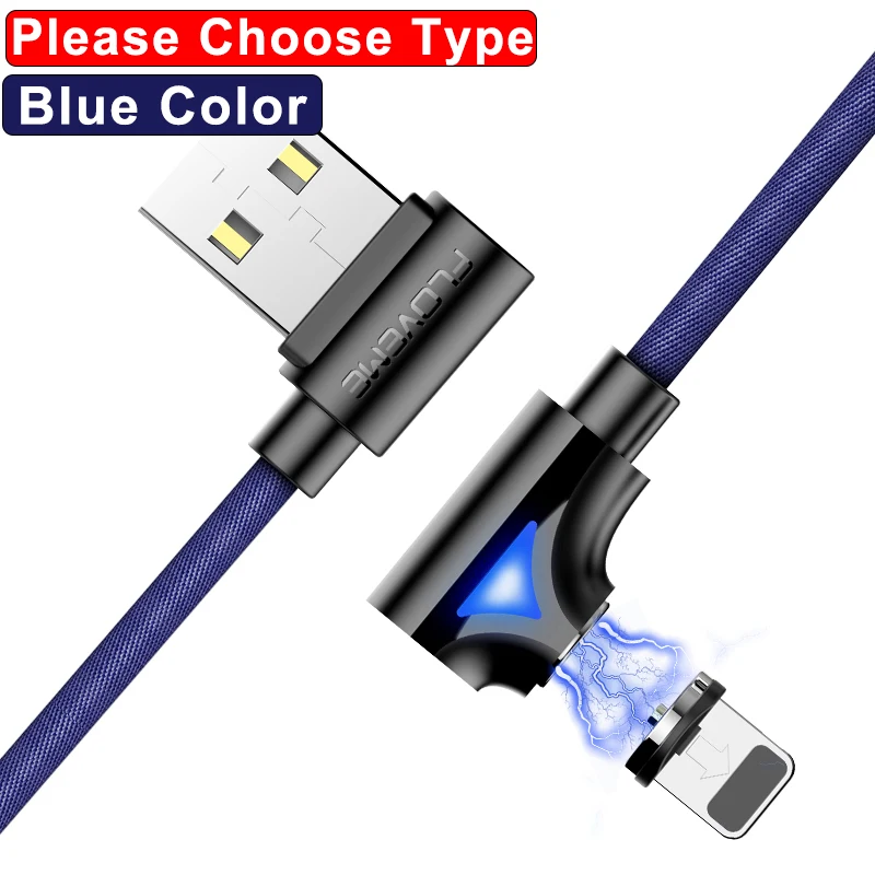 Blue Color FLOVEME USB Micro кабель для Xiaomi Redmi 4X 5A 8 A1 Note 5 4X светодиодный магнитный Micro usb зарядный кабель для HUAWEI P8 P9 P10 - Цвет: Blue Color