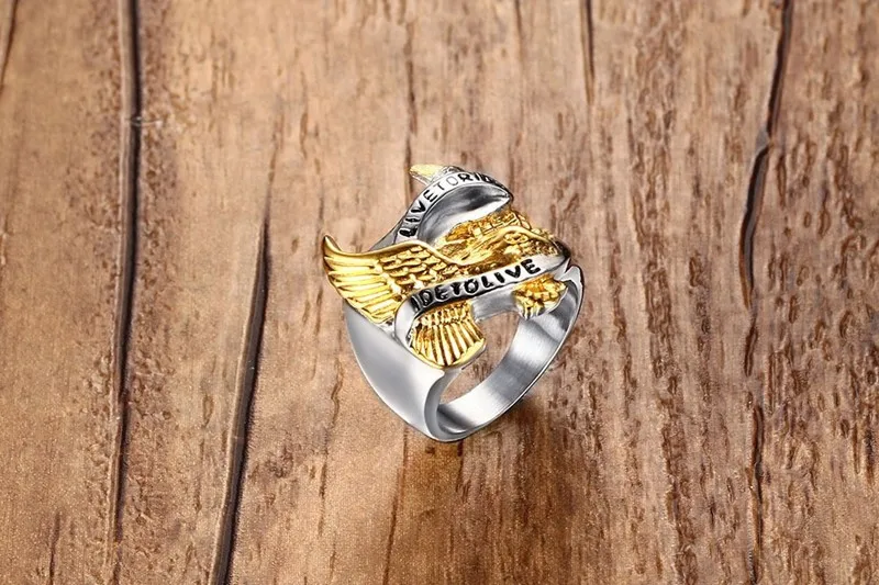 Прямая поставка красивый Шарм 23 мм Орел Дизайн мужское кольцо оптовая продажа