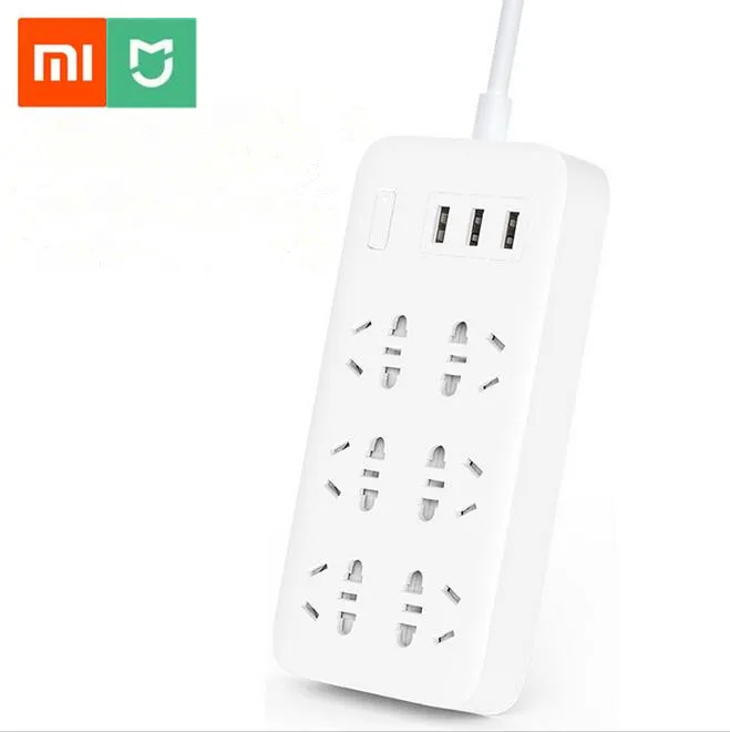 Оригинальный удлинитель питания Xiaomi Mijia Mi 2 А 3 USB порта для быстрой зарядки 6