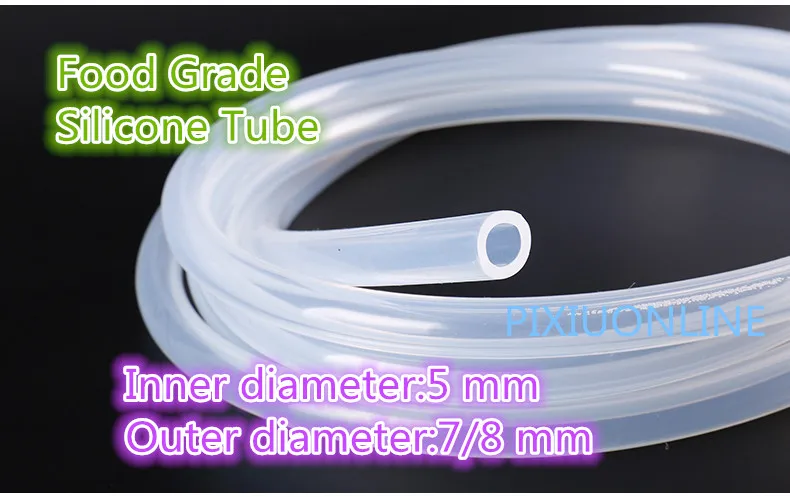 

1PCS/LOT YT831B Imported Silicone Tube ID 5 mm* OD 7/8 mm Food Grade Capillary Transparent Hose Plumbing Hoses 1Meter