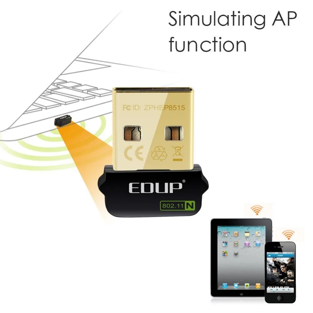 EDUP EP-8508GS Mini Wireless USB WiFi Adapter 150Mbps driver free for Raspberry 802.11n Wi-Fi Network Card Support Win/Mac | Компьютеры и
