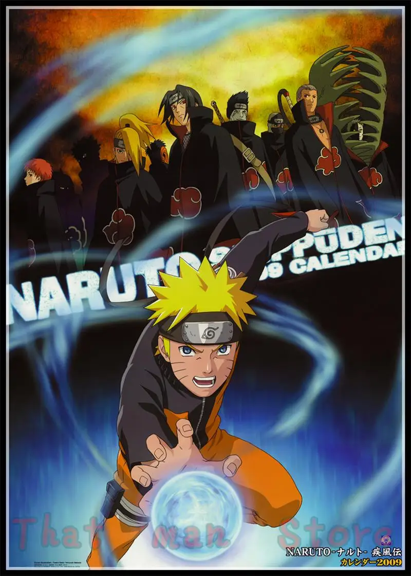 Аниме Белый Картонный постер Uzumaki постер Naruto один кусок бар для кафе для дома Декор стикер на стену 42*30 см без рамки - Цвет: Розовый