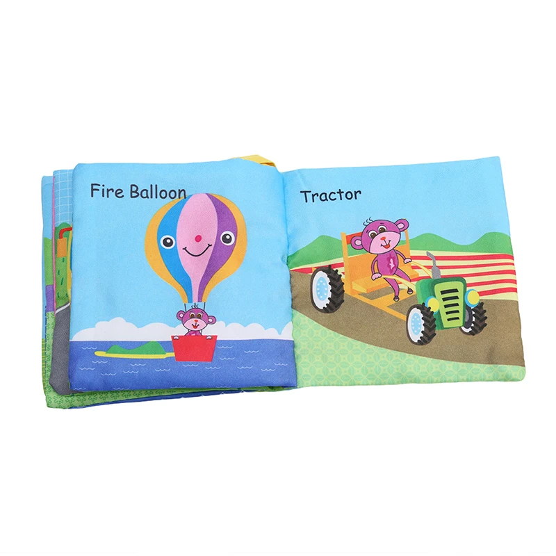 baby rattle toy- 10 pages of book mobile animal tissue infant stroller suspended toy baby early learning educational baby toys