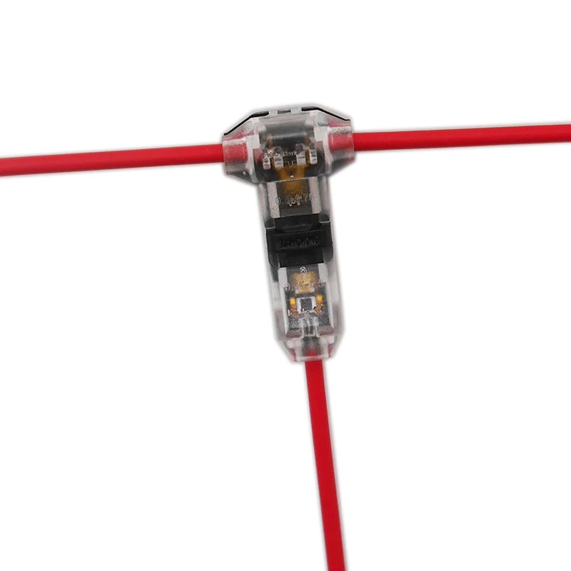 100 шт. 1pin/2pin скотч замок Быстрый Сращивание H/T тип провода разъемы для 4-18AWG кабэ набор клемм обжимной Электрический автомобильный аудио 2 - Цвет: Transparent   T1