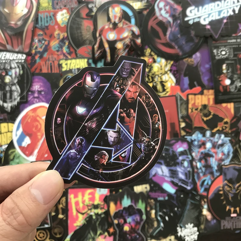 108 шт./лот, крутые наклейки Marvel Super Hero, наклейка "Мстители", упаковка для детей, игрушка в подарок, скейтборд, багаж, ноутбук, автомобильные наклейки, бомба