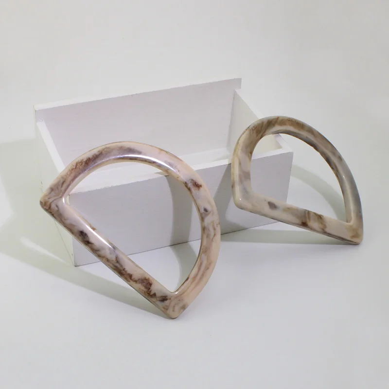 1-5 pairs, New 11.5*8.8cm Multi-color D-shaped Tote Bag Resin Lucite-Handled,women purse lucite handle