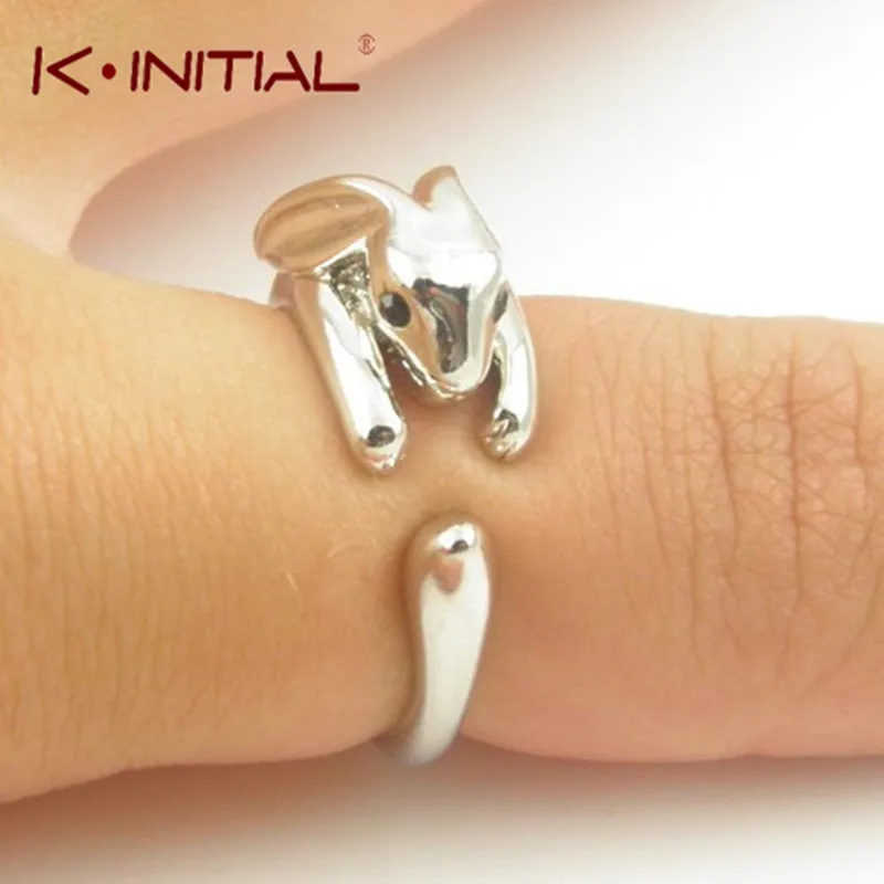 Kinitial 1 ШТ. Регулируемая Винтаж Латунь Крошечные Банни Животных Костяшки Кольца