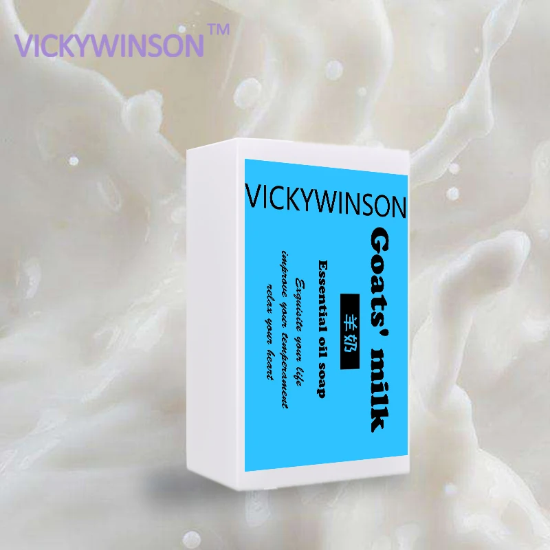 VICKYWINSON Goat's Milk Essential Oil Handmade Soap Skin Moisturizing Facial Soap Facial Cleansing Body Beauty Healthy Care 50 new yi xiangyuan essential oil of lavender moisturizing and lubricating five parts of deep cleansing pores set for facial care
