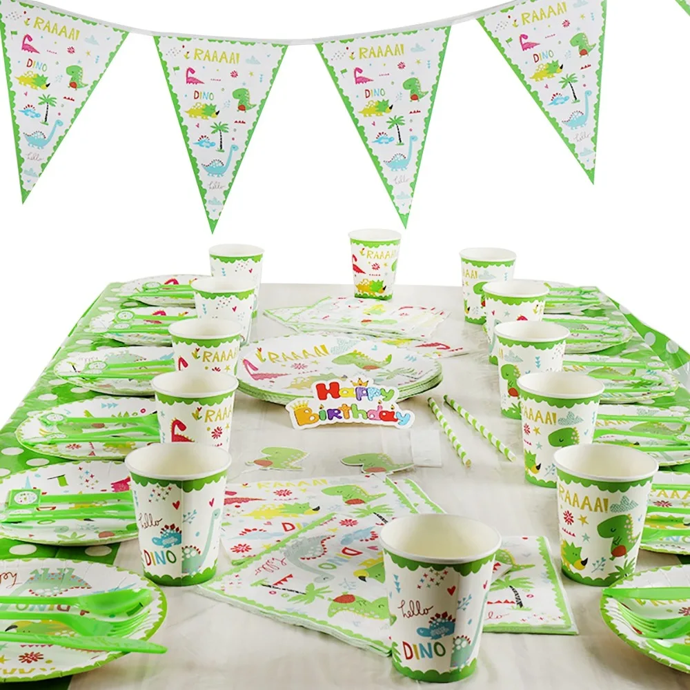 Patimate крафт Бумага динозавр вечерние сафари джунгли одноразовые столовая посуда