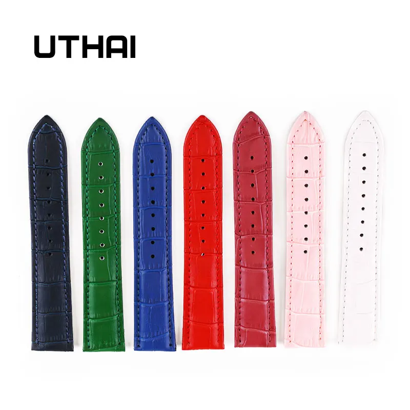 UTHAI Z09 plus Ремешки для наручных часов из натуральной кожи 12 24 мм Универсальные часы