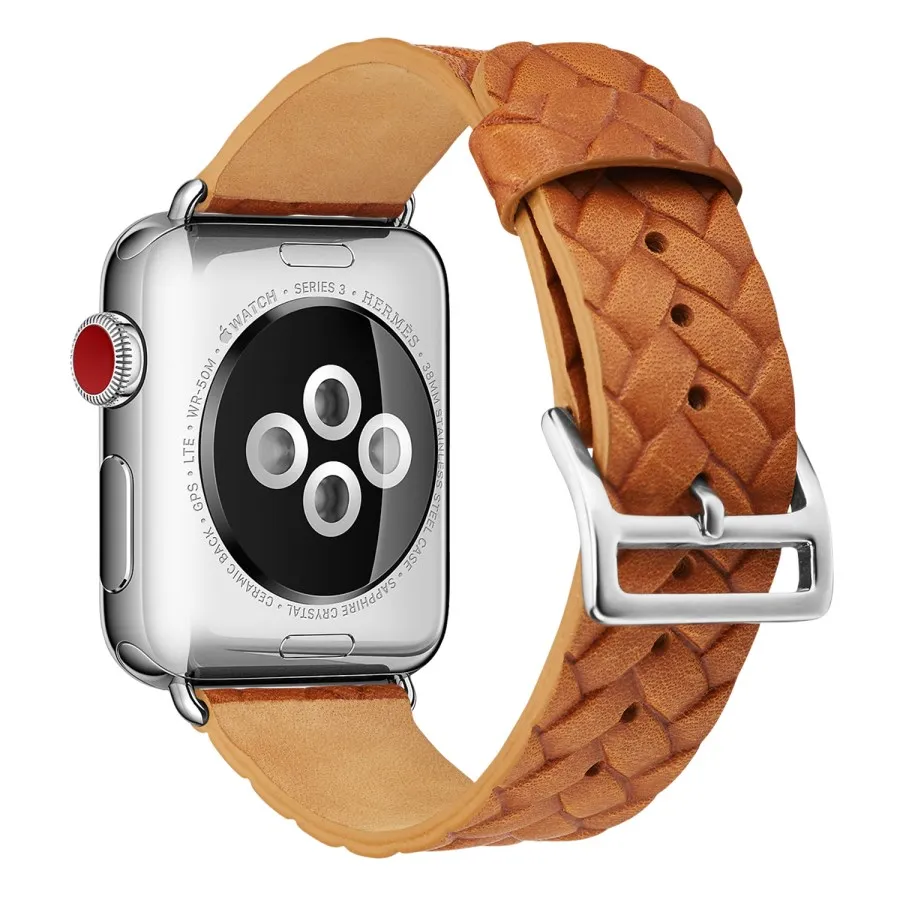 Brown Кожаные Ремешки для наручных часов для Apple Watch Series 5 4 3 2 1, ремешок с пряжкой для iWatch 38, 40, 42, 44 мм, аксессуары для браслетов - Цвет ремешка: Brown