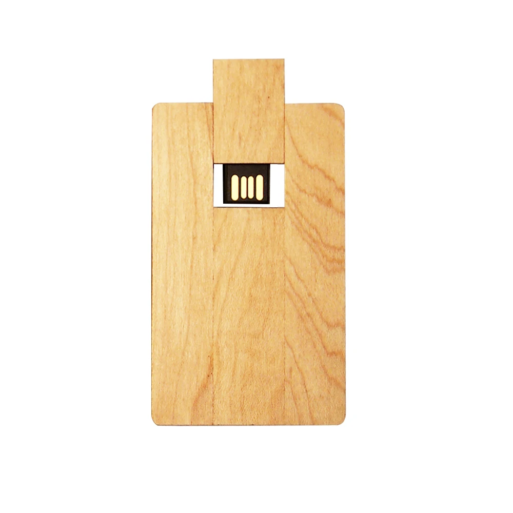 Пользовательский логотип, Деревянная Карта, Usb флеш-накопитель, 4 ГБ, 8 ГБ, 16 ГБ, 32 ГБ, 64 ГБ, USB 2,0, карта памяти, свадебные подарки, флеш-накопитель, более 10 шт., бесплатный логотип - Цвет: Maple Wood
