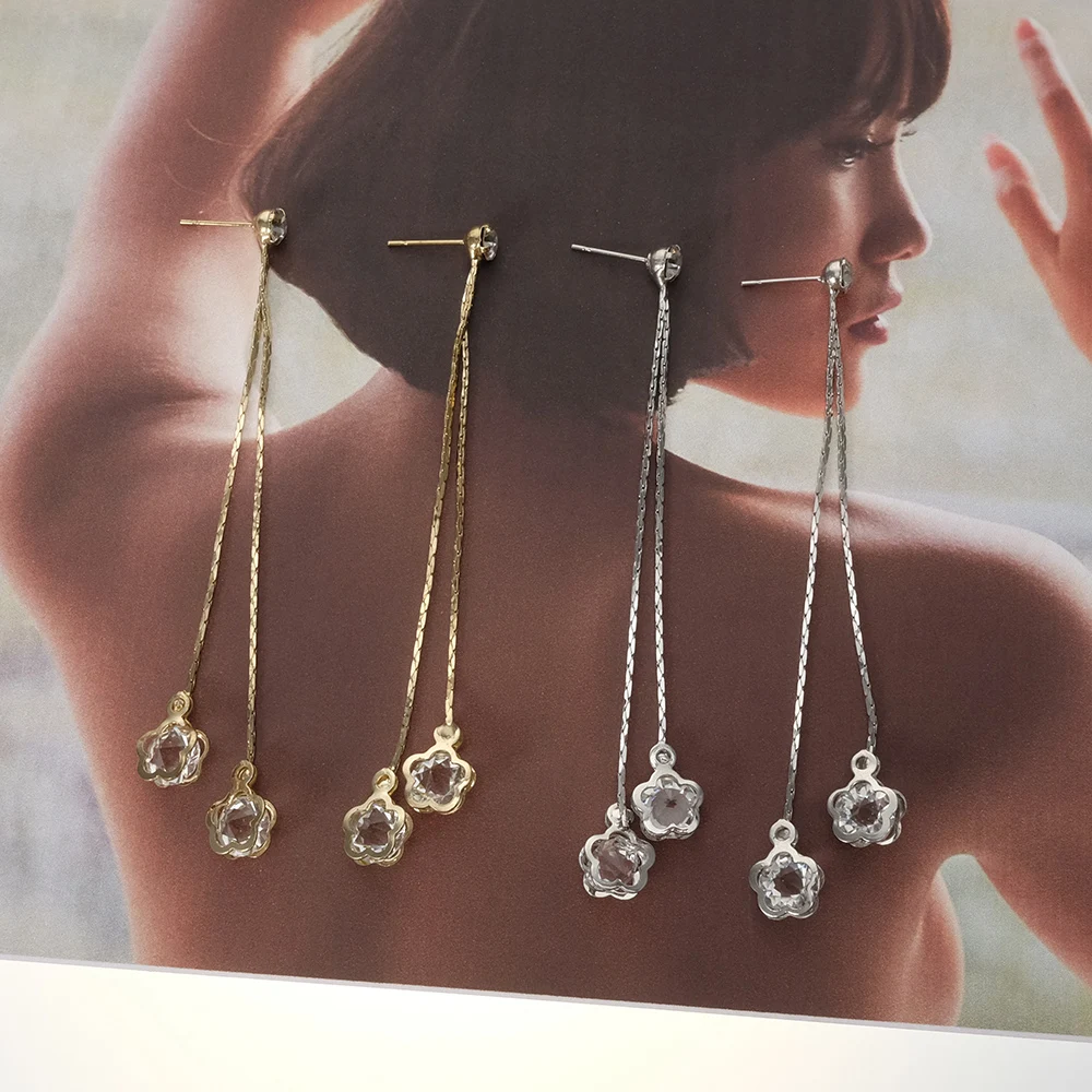 Сливы горный хрусталь серьги золото серебро Цвет Длинные мотаться кисточкой из