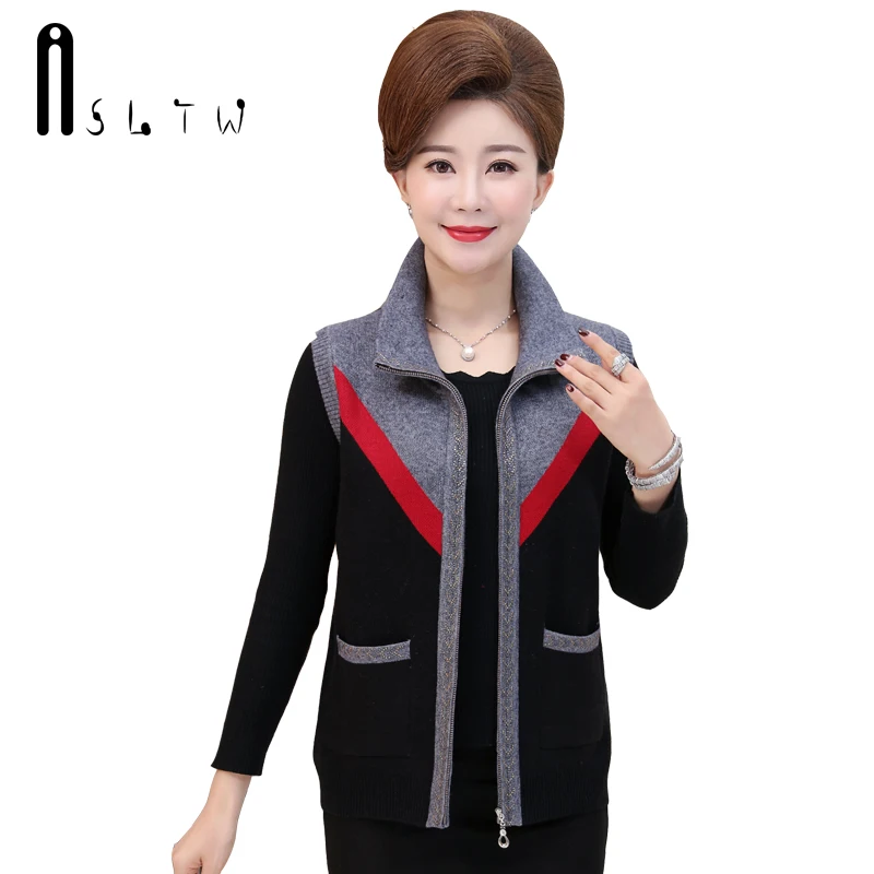 ASLTW Female Cardigan Coat New Casual Sleeveless Knitting Sweater Vest Turn Down Collar Zipper Women |