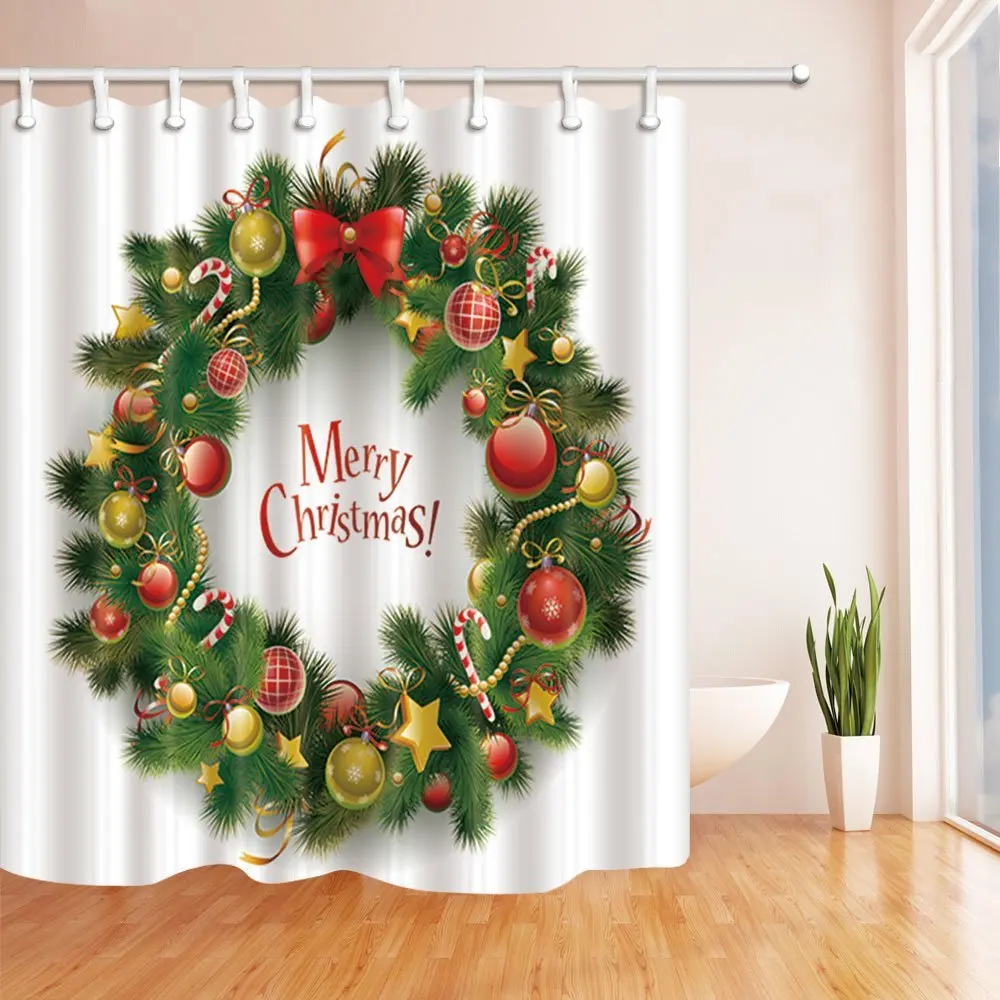 Рождественский Декор гобелен Рождественские цветные шары и зеленые сосновые