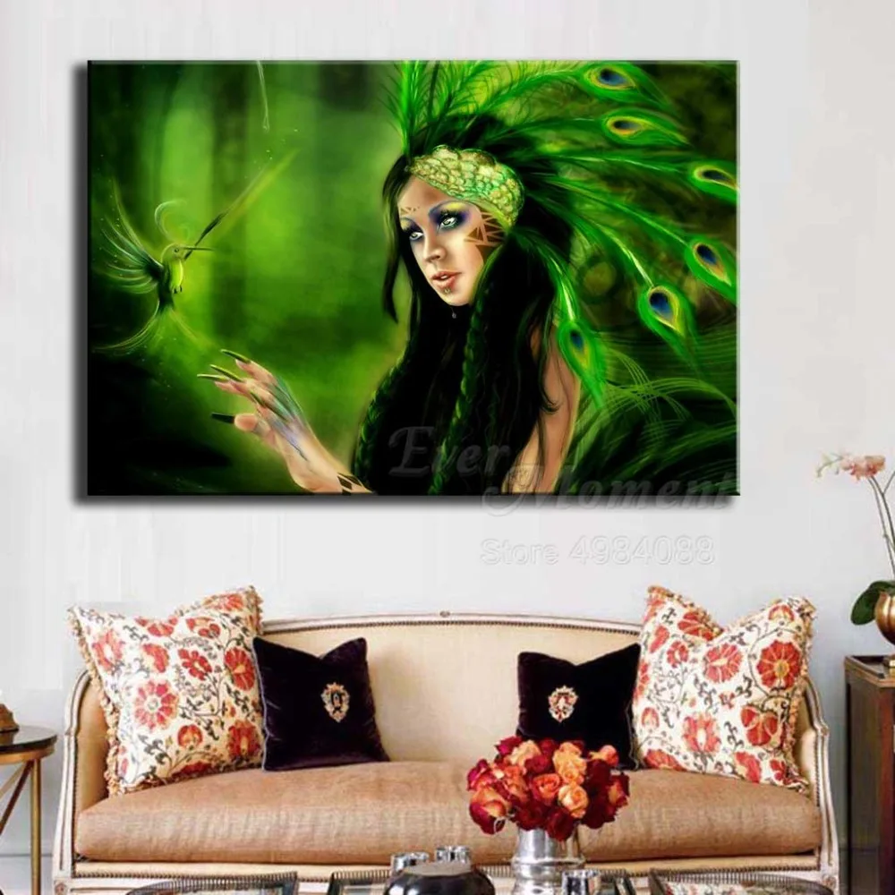 Алмазная 5D картина с павлином и птицей из страз | Дом сад