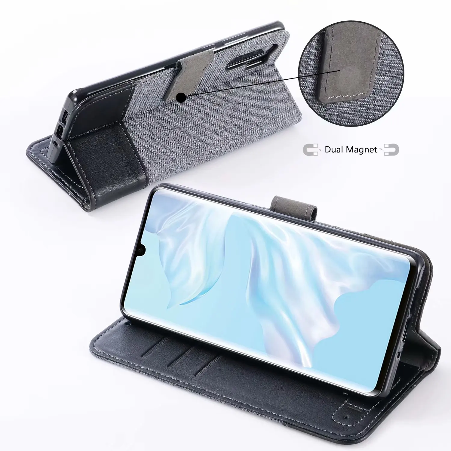 Роскошный кожаный чехол из джинсовой ткани для Huawei P30 Pro P20 Mate 20 Lite Nova 4 Y6 Y7 2019 Y5 2018