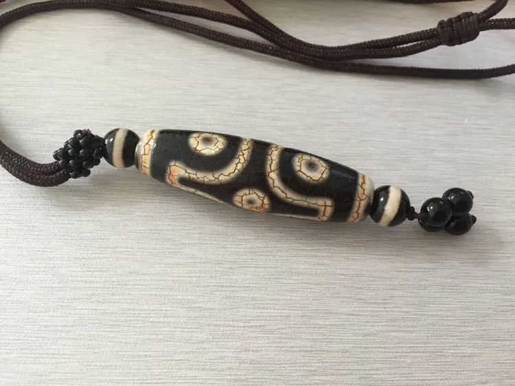 Тибетские натуральные шарики дзи шесть черных и белых драконов Пуджа ожерелье из