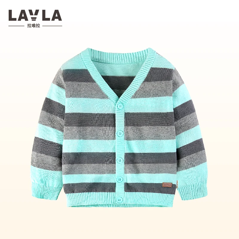 Lavla/2018 Брендовая детская вязать кардиган Kids 100% хлопок полосатый свитер для