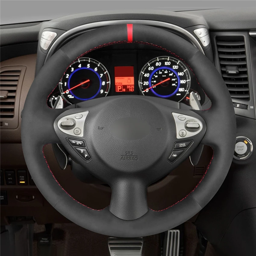 MEWANT черный синтетический замшевый чехол на руль для Infiniti FX FX35 FX37 FX50 QX70 Nissan Juke Maxima 370Z Sentra SV