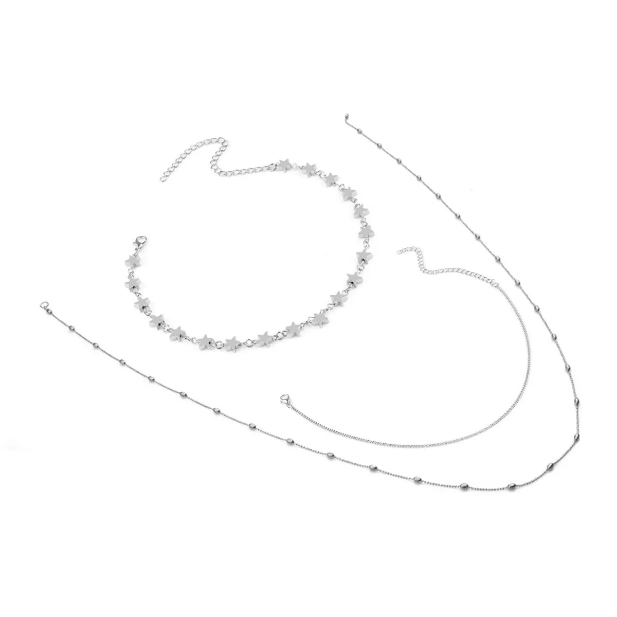 Горячая мода золотой цвет многослойные бусы кисточки Ожерелья Звезда Чокер