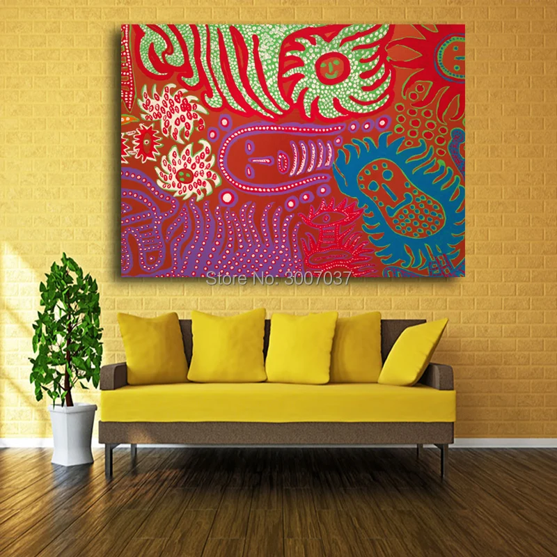 Cuadros Decoracion Бесплатная доставка Yayoi Kusama бескаркасные картины маслом ручной работы