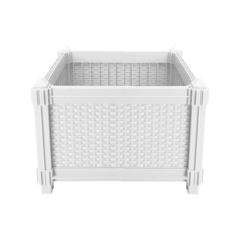 White DIY Балконная пластиковая коробка для посадки для цветочного горшка и садовые горшки для овощей Большой Садоводство для семьи - Цвет: White