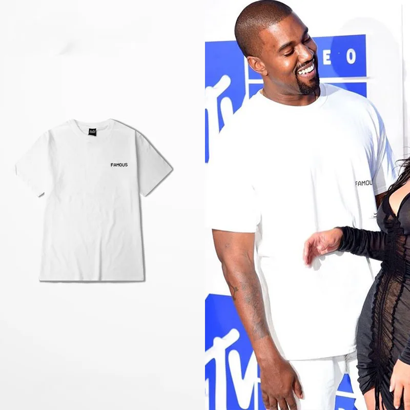 Футболка Kanye West мужская с надписью тенниска в стиле хип-хоп повседневная майка
