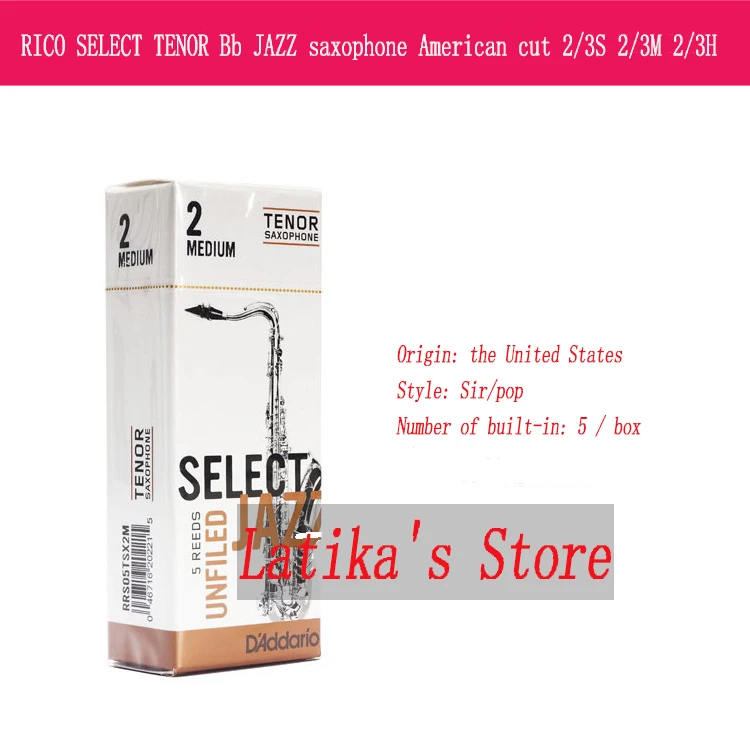 Бесплатная доставка RICO JAZZ выбор тенор Bb sax тростники американская резка