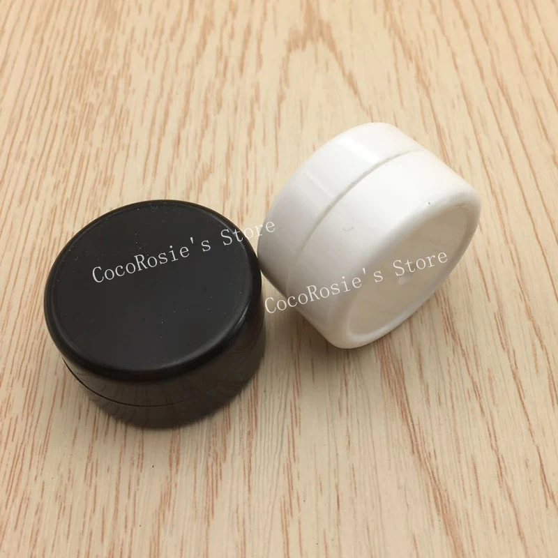 100 шт. 5G черно белая пустая Пластик косметический Опарник 5 мл небольшой образец