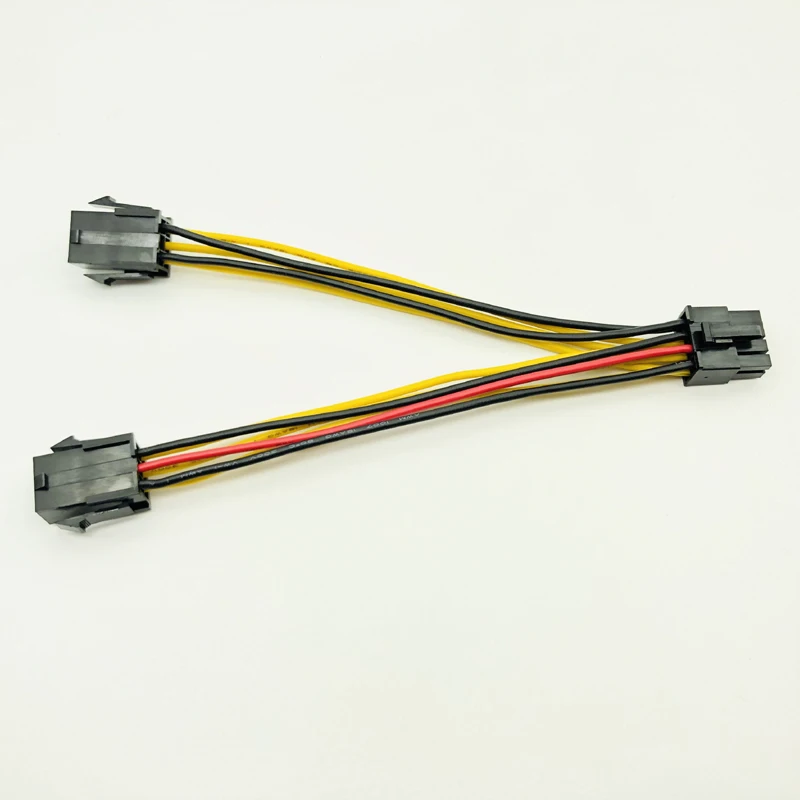Компьютерный кабель BTBcoin 15 см PCI Express PCIE два 6-контактного разъема мама на