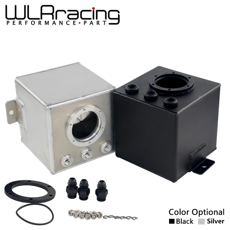 WLR RACING-2L серебристый и черный алюминиевый бак для перенапряжения топлива/AN6 бак перенапряжения с 3 шт. AN6 фитинги WLR-TK83