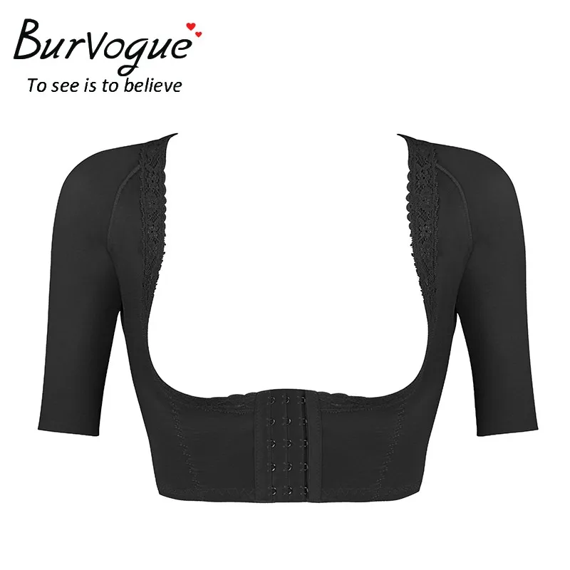 Burvogue Shaper, пуш-ап, короткий рукав, сексуальные укороченные топы, Корректирующее белье для похудения, с контролем руки, цельное, Корректирующее белье, модное женское корректирующее белье