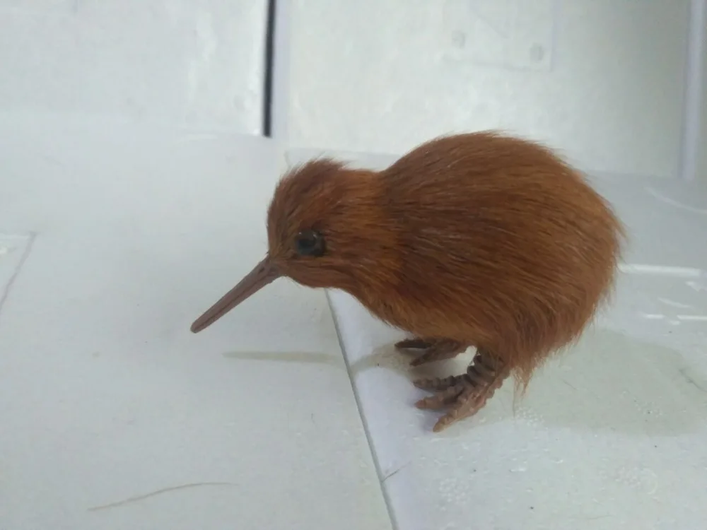 Коричневый мех kiwi bird модель полиэтилен и Мех Мини 9x4x6 см ручной орнамент