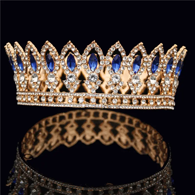 Baroque Vintage Bride Crown Wedding Diadem Queen King Tiaras and Crowns Headbands Prom Party Hair Jewelry Accessories | Украшения и