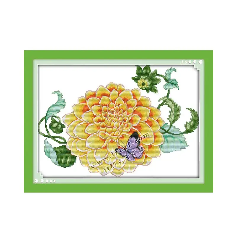 Dielianhua small plant flowers handmade diy sewing embroidery cross stitch kit needlework peony and butterfly paintings | Дом и сад