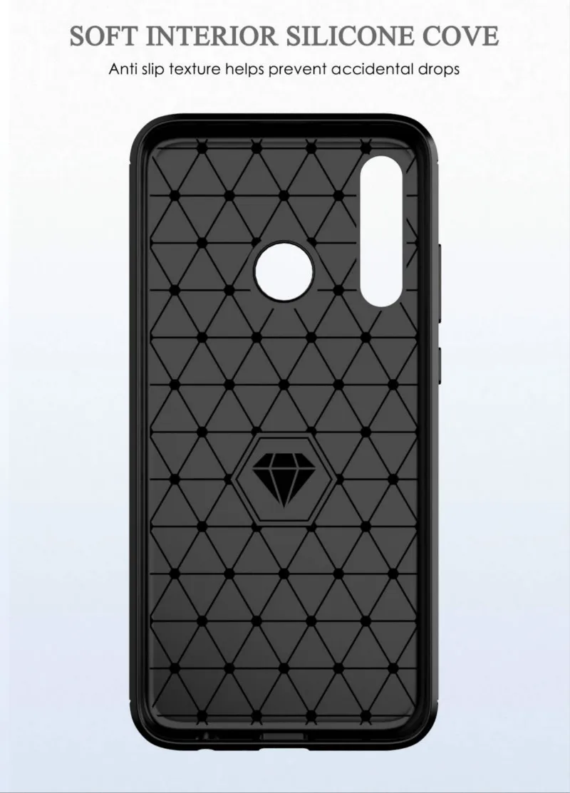 Чехол для Huawei P Smart Z Nova 4 Lite матовый из углеродного волокна мягкий силиконовый